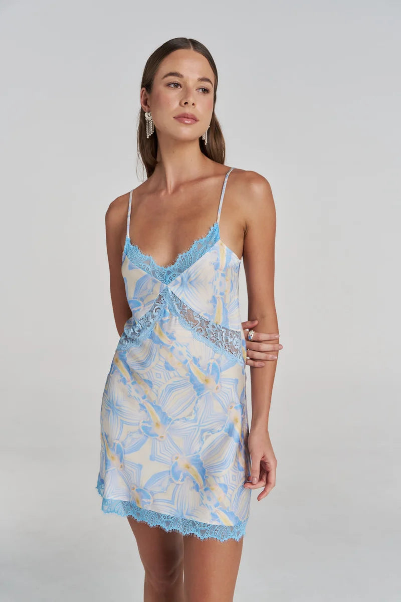 SIREN LACE MINI DRESS - ORCHID