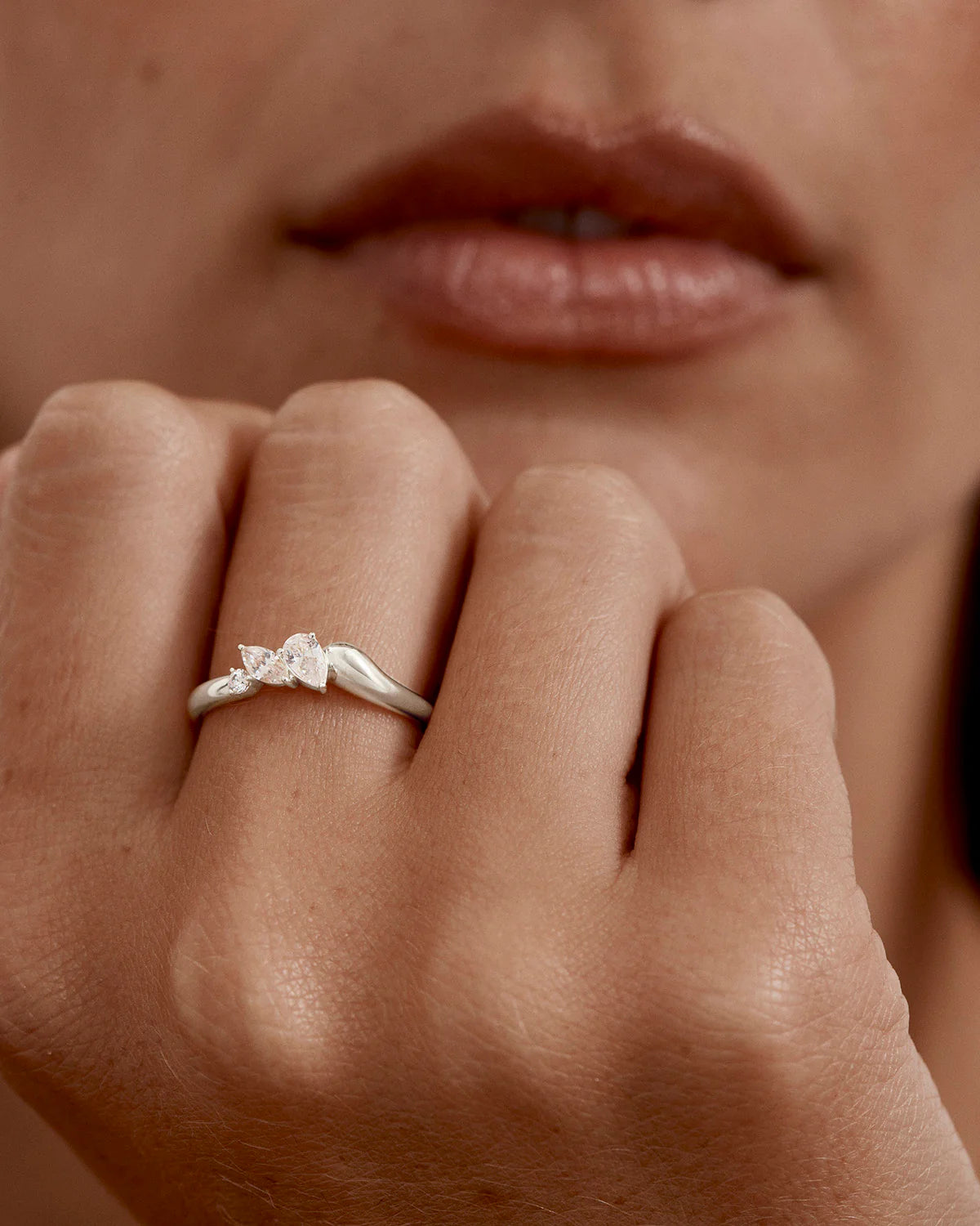 CRYSTAL WINGS RING - SILVER