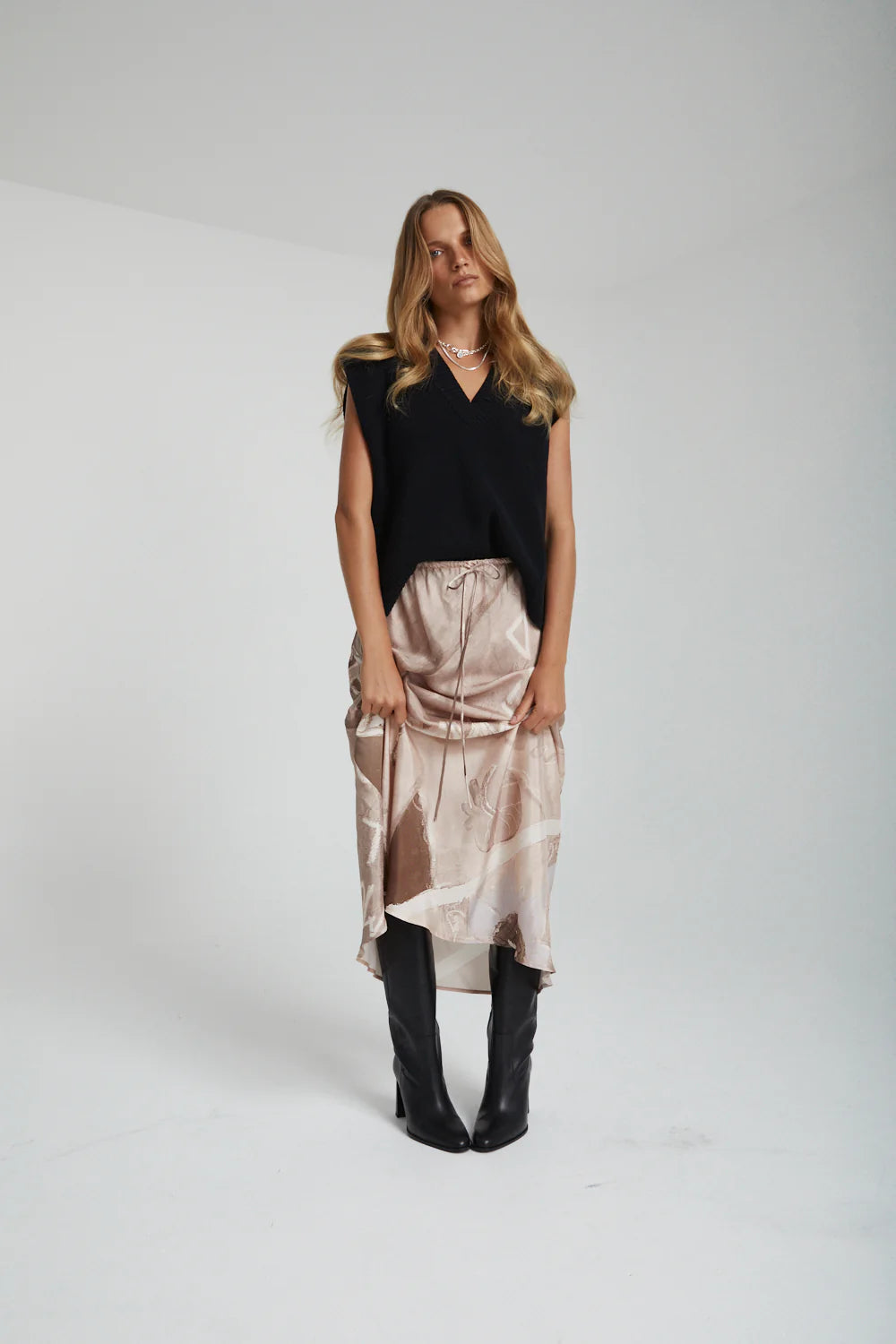 RELAXED MAXI SKIRT SNFLWR WHEAT