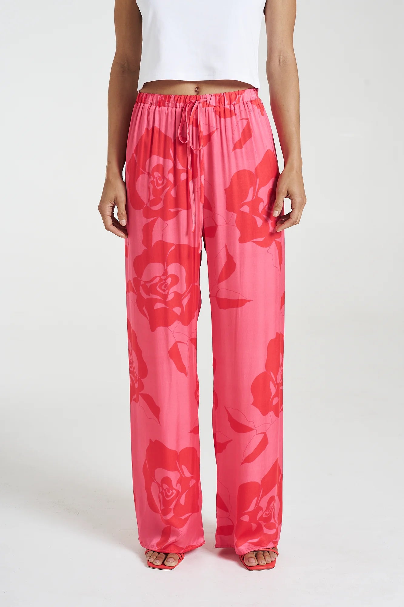 ELASTIC WAIST PANTS ROSE