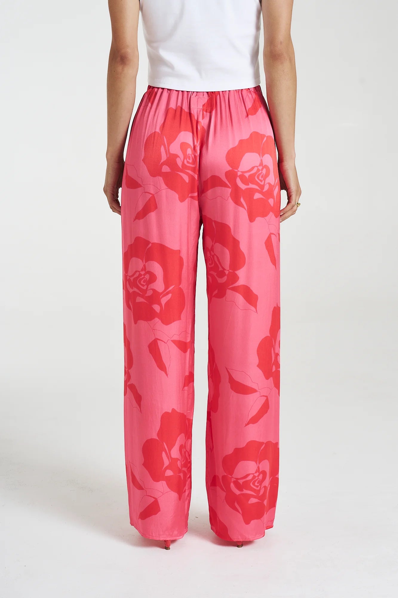 ELASTIC WAIST PANTS ROSE