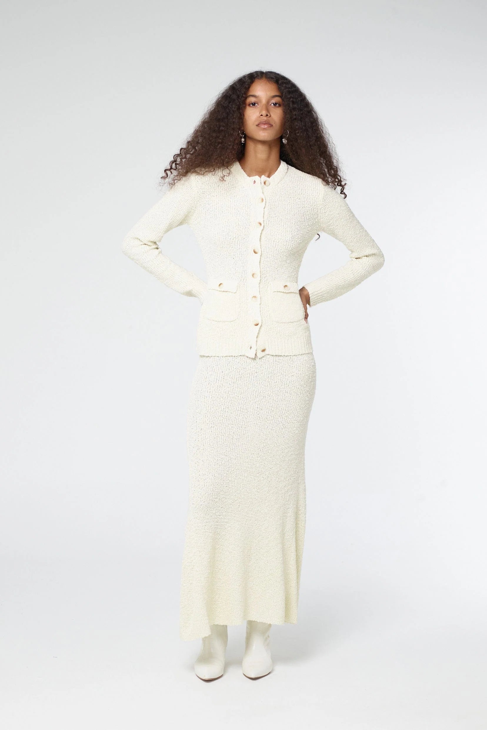 WISTFUL KNIT CARDIGAN - PEARL