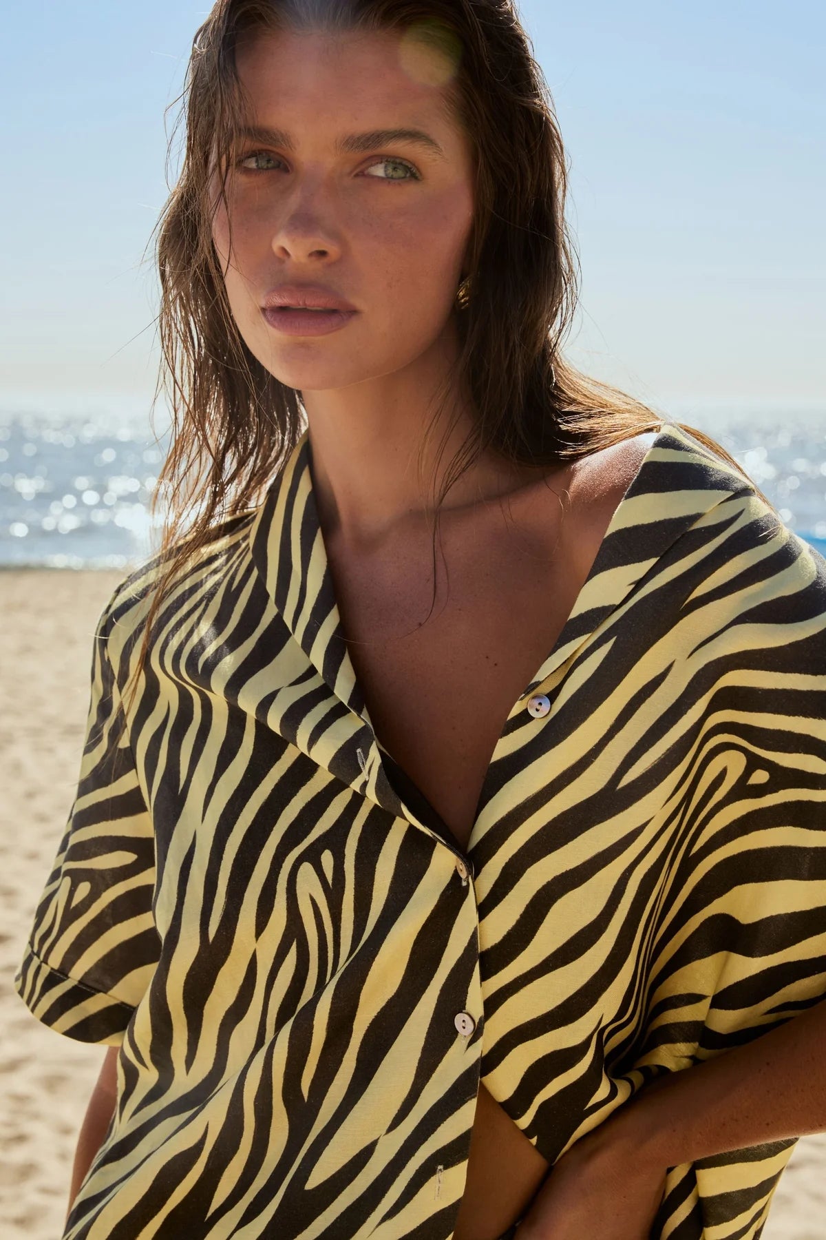 ZEBRA BUTTON UP SHIRT
